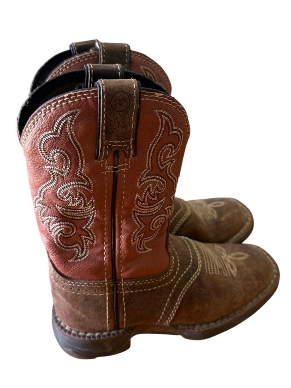 Tony Lama LL552 Kids Rusty Saddle 8" Cowboy Western Boots Shoes Youth Size 9D - Picture 5 of 8